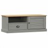 Szafka pod TV VIGO, szara, 106x40x40 cm, lite drewno sosnowe