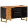 Szafka pod TV, brązowo-czarna 80x31,5x46 cm, lite drewno mango