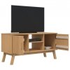Szafka RTV OLDEN, brązowa, 114x43x57 cm, lite drewno sosnowe