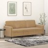 Sofa 3-osobowa, brązowa, 180 cm, tapicerowana aksamitem