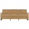 Sofa 3-osobowa, brązowa, 180 cm, tapicerowana aksamitem