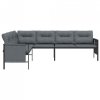 Ogrodowa sofa narożna, antracytowa, stal i textilene