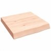 Półka, 40x40x(2-6) cm, surowe lite drewno dębowe
