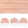 Półka, brązowa, 100x30x(2-4) cm, lakierowane lite drewno dębowe
