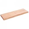 Półka, brązowa, 120x40x(2-6) cm, lakierowane lite drewno dębowe