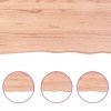 Półka, brązowa, 140x50x(2-4) cm, lakierowane lite drewno dębowe