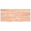 Półka, brązowa, 140x60x(2-4) cm, lakierowane lite drewno dębowe