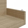 Ławka bujana, beżowa, 119x56x48 cm, polirattan