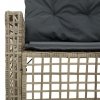 Narożna sofa ogrodowa z poduszkami i podnóżkiem, polirattan