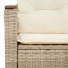 Sofa ogrodowa z poduszkami, 2-osobowa, beż, polirattan