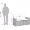 Sofa ogrodowa z poduszkami, 2-osobowa, szara, polirattan