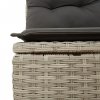 Sofa ogrodowa z poduszkami, 2-osobowa, jasnoszara, polirattan