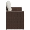 Sofa ogrodowa z poduszkami, 2-osobowa, brązowa, polirattan