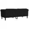 Sofa 3-osobowa, czarna, tapicerowana aksamitem