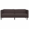 Sofa 3-osobowa, ciemnobrązowa, tapicerowana tkaniną