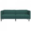 Sofa 3-osobowa, ciemnozielona, tapicerowana tkaniną