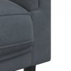Sofa 3-osobowa z poduszkami, ciemnoszara, aksamit