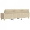 3-osobowa sofa, kremowa, 210 cm, tapicerowana tkaniną