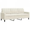 Sofa 3-osobowa, kremowy, 180 cm, tapicerowana aksamitem