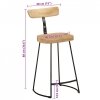 Hokery barowe 2 szt. 49x43x88 cm Drewno lite Mango