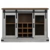 Komoda HALDEN 2 Drzwi przesuwne Biały 112x40x80 cm Drewno lite