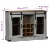 Komoda HALDEN 2 Drzwi przesuwne Biały 112x40x80 cm Drewno lite