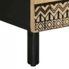 Szafka nocna, czarna, 40x33,5x46 cm, lite surowe drewno mango