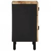 Szafka nocna, czarna, 50x33x60 cm, lite surowe drewno mango