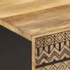 Stolik kawowy, czarny, 100x54x40 cm, lite surowe drewno mango