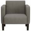 Sofa Fotel z Podłokietnikami Jasnoszary 54 cm Tkanina Kordowa