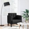 Sofa Fotel z Podłokietnikami Czarny 53 cm Tkanina