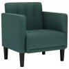 Sofa Fotel z Podłokietnikami Ciemnozielony 53 cm Tkanina