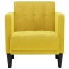 Sofa Fotel z Podłokietnikami Żółty 53 cm Aksamit