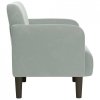 Sofa Fotel z Podłokietnikami Jasnoszary 54 cm Aksamit