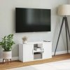 Szafka RTV „ODDA” Biała 79x24x40 cm Drewno lite Sosna