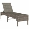 Leżak z poduszką Szary 55x200x44cm Polirattan