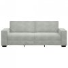 Sofa 3-osobowa, jasnoszara, 180 cm, tapicerowana aksamitem