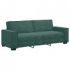Sofa 3-osobowa, ciemnozielony, 180 cm, obita aksamitem