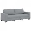 Sofa 3-osobowa, jasnoszara, 180 cm, tapicerowana tkaniną