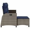 Rozkładana Sofa Ogrodowa z Poduszkami L-kształtna Szara