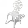 Krzesła bistro, 2 szt., odlewane aluminium, białe