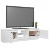 Szafka pod TV z oświetleniem LED, biała, połysk, 120x30x35,5 cm