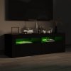 Szafka pod TV z oświetleniem LED, czarna, 120x35x40 cm