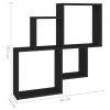Półka ścienna kostki, czarna 80x15x78,5 materiał drewnopochodny