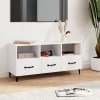 Szafka pod TV, biała, 102x35x50 cm, materiał drewnopochodny