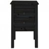 Szafki nocne, 2 szt., czarny, 40x35x61,5cm, lite drewno sosnowe