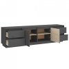 Szafka pod telewizor, szara 176x37x47,5 cm, lite drewno sosnowe
