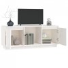 Szafka pod telewizor, biała 110,5x35x44 cm, lite drewno sosnowe