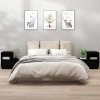 Szafki nocne, 2 szt., czarne, 60x34x51 cm, lite drewno sosnowe