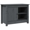Szafka pod telewizor, szara, 70x36,5x52 cm, lite drewno sosnowe